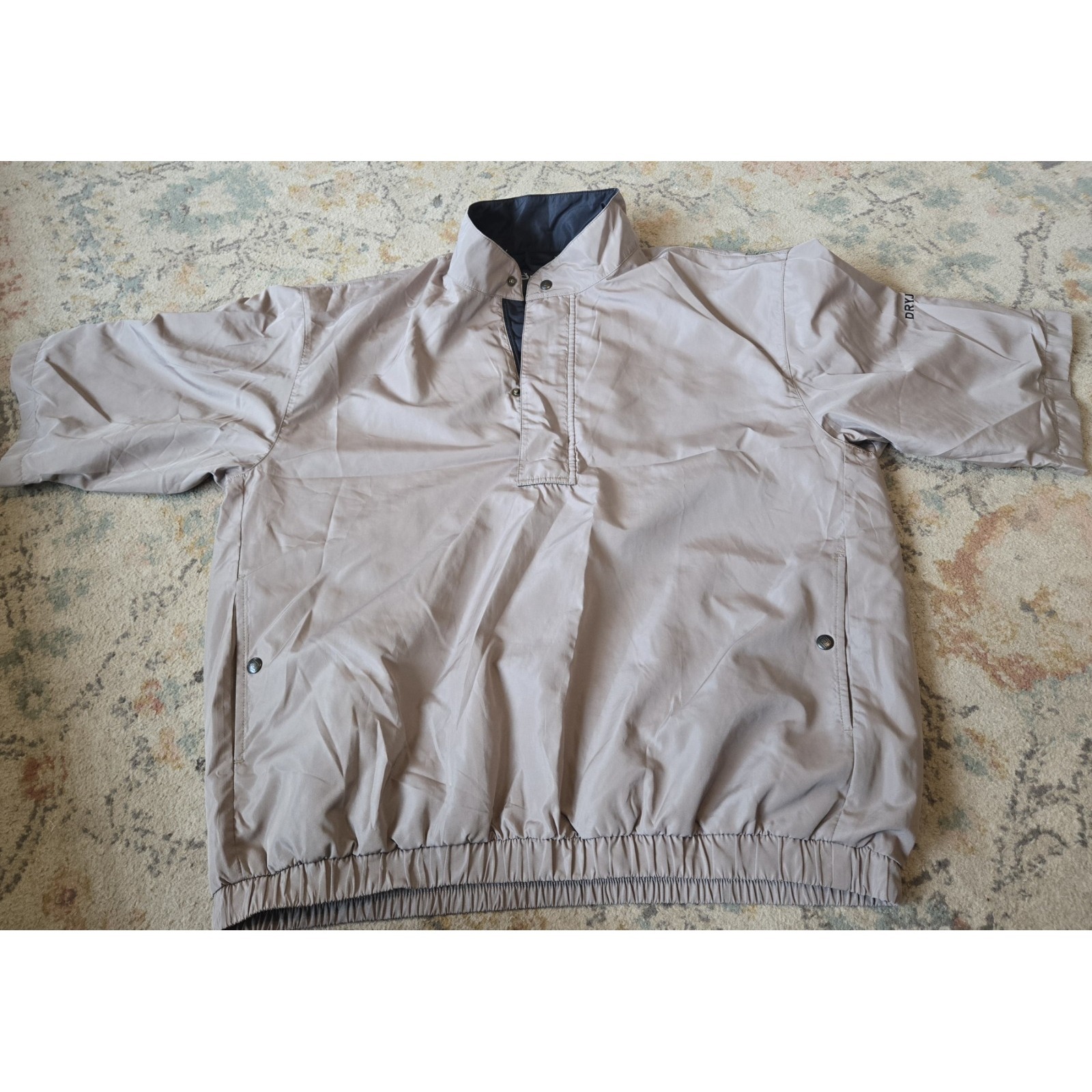 Footjoy Jacket Mens L Beige Dryjoys Pullover Golf Rain Shell Windbreaker Coat